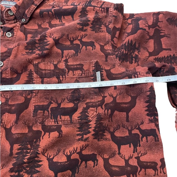 Woolrich Mens Flannel Deer Woods Print Button Down Sz 2XL - Picture 7 of 8